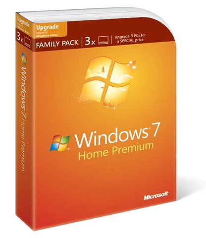 Windows 7 Family Pack: 3 licenças do Home Premium.