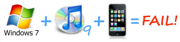 Windows 7 + iTunes 9 + (iPhone ou iPod Touch) = FAIL!