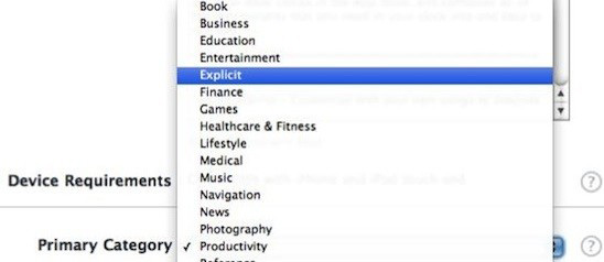 Categoria ‘explícita’ aparece para desenvolvedores da iTunes AppStore [e some logo depois]