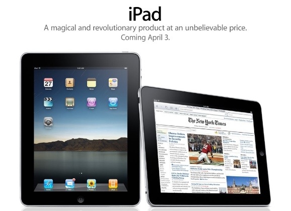 iPad estará disponível nos EUA a partir de 3 de abril