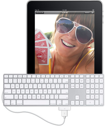 iPad com teclado USB. (IntoMobile)