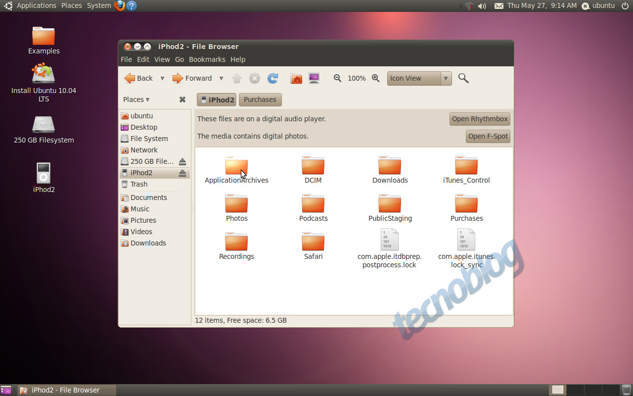 Fotos, músicas e vídeos em iPhone acessíveis via Ubuntu