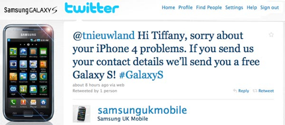 Samsung envia Galaxy S grátis para tuiteiros descontentes com o iPhone 4