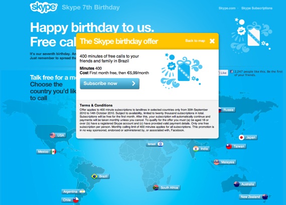 Skype dá 400 minutos grátis em comemoração aos seus 7 anos