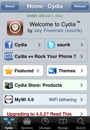 Nova versão da loja Cydia salva lista de aplicativos baixados