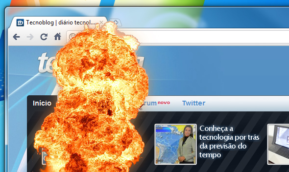 Explosão no Chrome