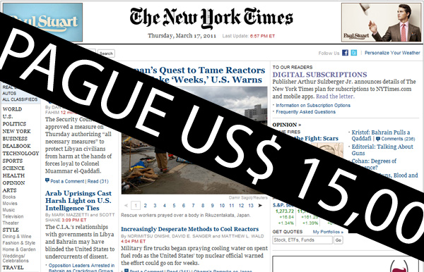New York Times começa a cobrar por conteúdo eletrônico