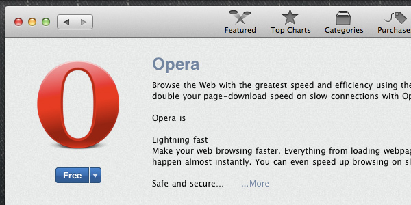 Opera sai na frente e aparece primeiro na Mac App Store