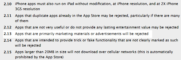 Aplicativo criado pela Apple infringe regras da AppStore