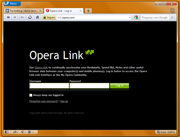 Opera será mais um browser com sincronização de logins e senhas