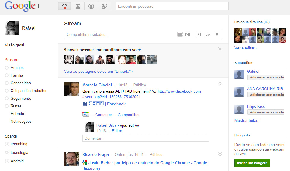 Prévia do Google+: o serviço que pretende chutar a bunda do Facebook