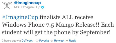 No Twitter, Microsoft confirma Windows Phone 7.5 “Mango”