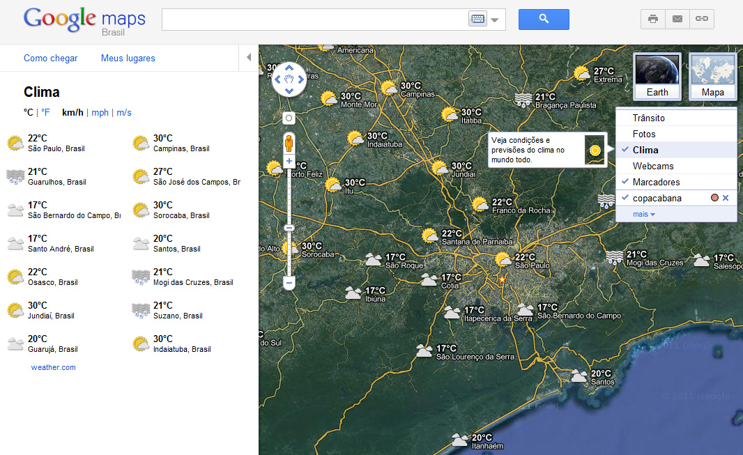 G1 - Google Maps lança serviço de meteorologia em tempo real