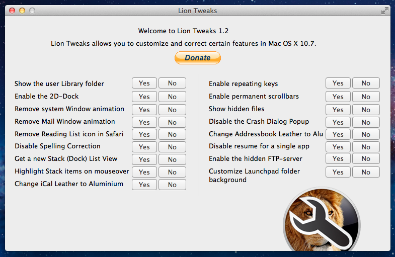 Lion Tweaks: personalize os recursos do OS X