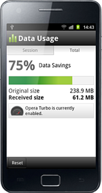 Opera para Android revela consumo de dados do celular