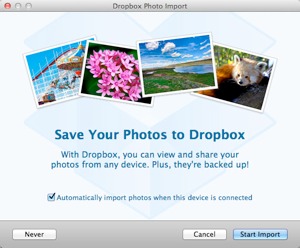Dropbox testando envio automático de fotos