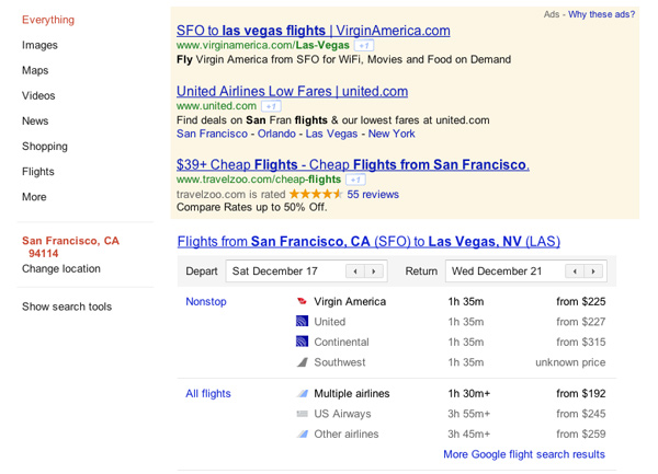 Google melhora painel sobre voos de avião