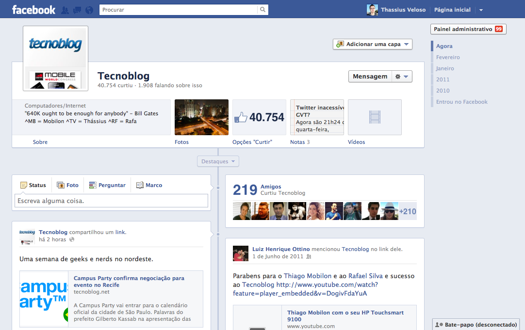 Facebook anuncia visual para páginas de empresas e marcas