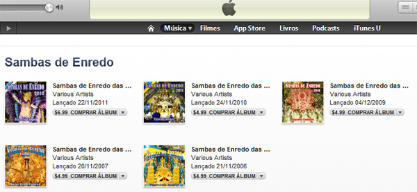 Vai dar carnaval na iTunes brasileira (porém, pague em dólar)