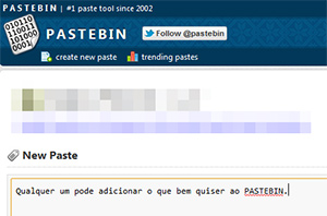 Pastebin permite salvar código particular