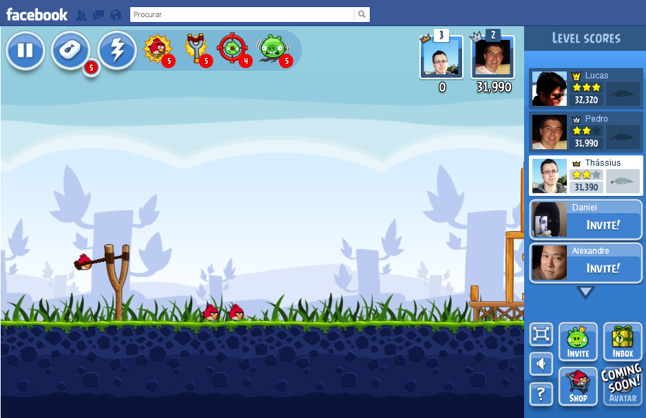 Angry Birds no Facebook