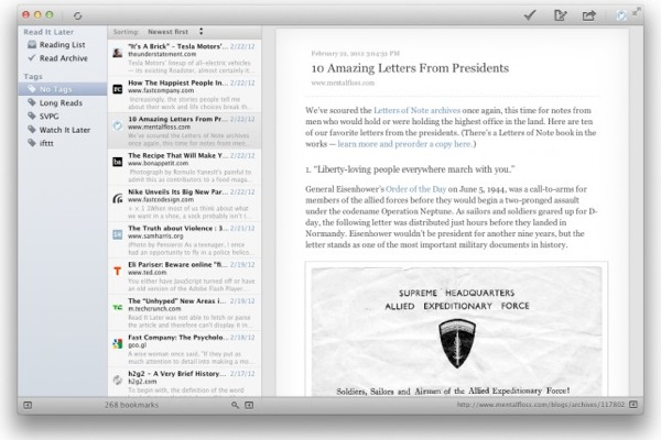 Read Later — App grátis para ler feeds no Mac