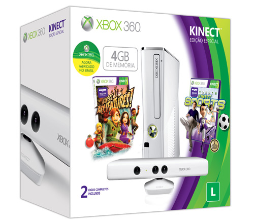 Kinect Xbox 360 Branco no Shoptime