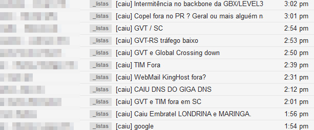Rompimento de fibra afeta redes da GVT, TIM e Vivo em parte do Brasil