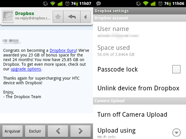 Dropbox retira espaço de quem usou hack para Android