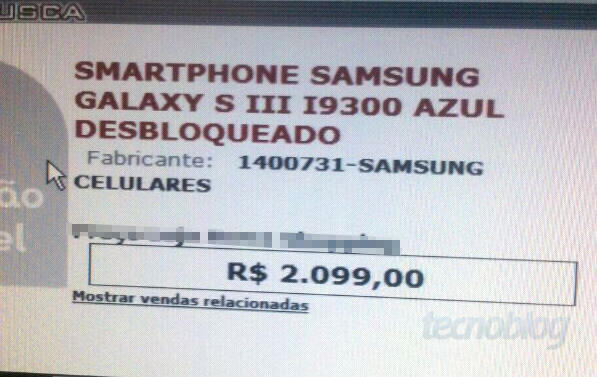 Exclusivo: Galaxy S III será vendido no Brasil por R$ 2.099