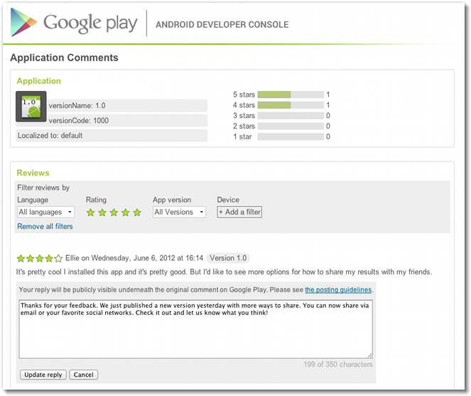 Desenvolvedores de apps poderão responder reviews de usuários na Play Store