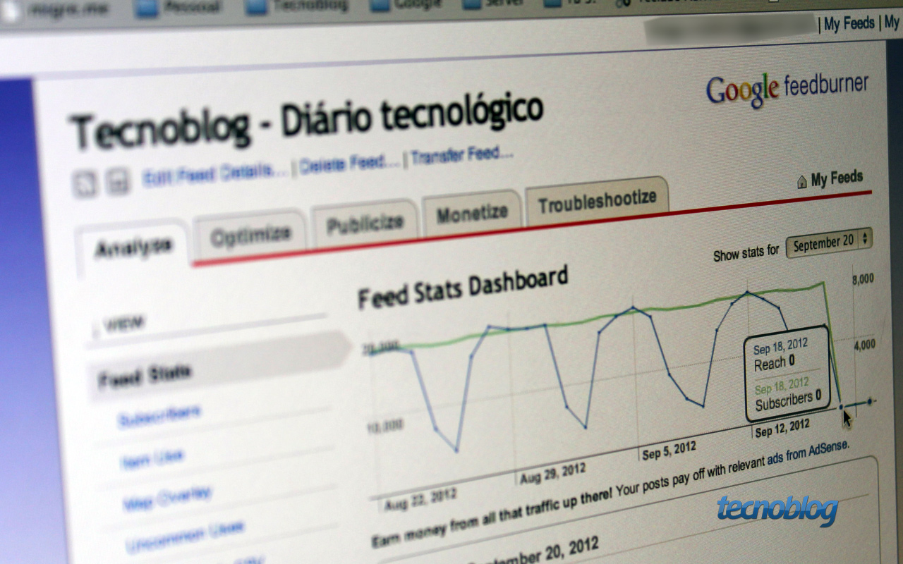 Google zera estatísticas de sites que usam FeedBurner