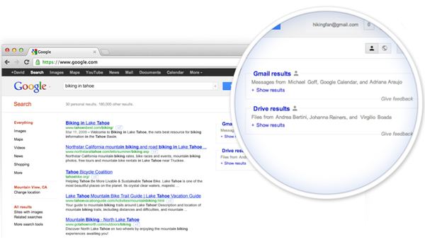 Google testa melhor busca integrada no Gmail e Drive