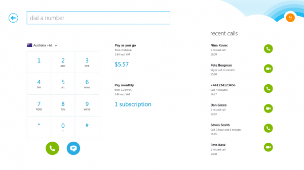 Discador do Skype faz chamadas para fixos e móveis (imagem: divulgação / Microsoft)