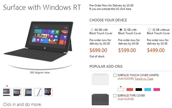 Microsoft revela preços e especificações do Surface
