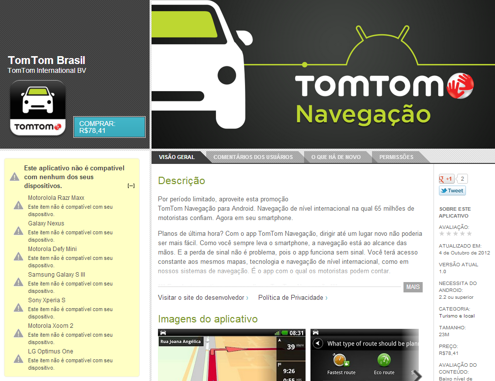 TomTom lança aplicativo de GPS para Android com mapas offline