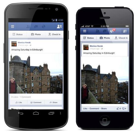 Facebook ativa compartilhamento em aplicativos móveis