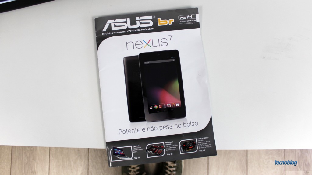 Nexus 7 na capa da revista enviada pela Asus