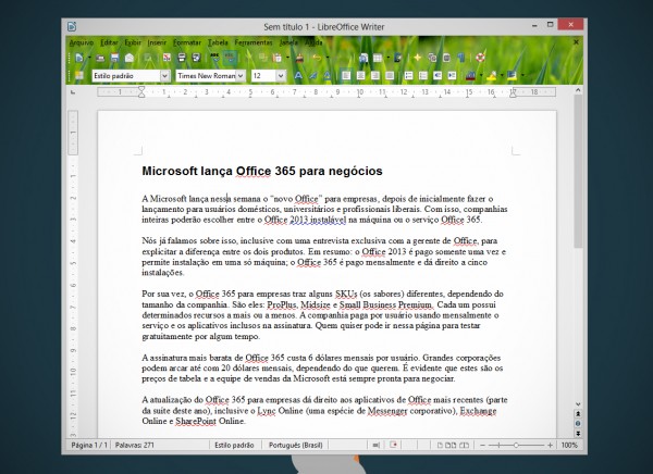 Graminha no LibreOffice 4