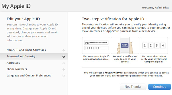 Apple adota verificação em dois passos nas contas do iCloud