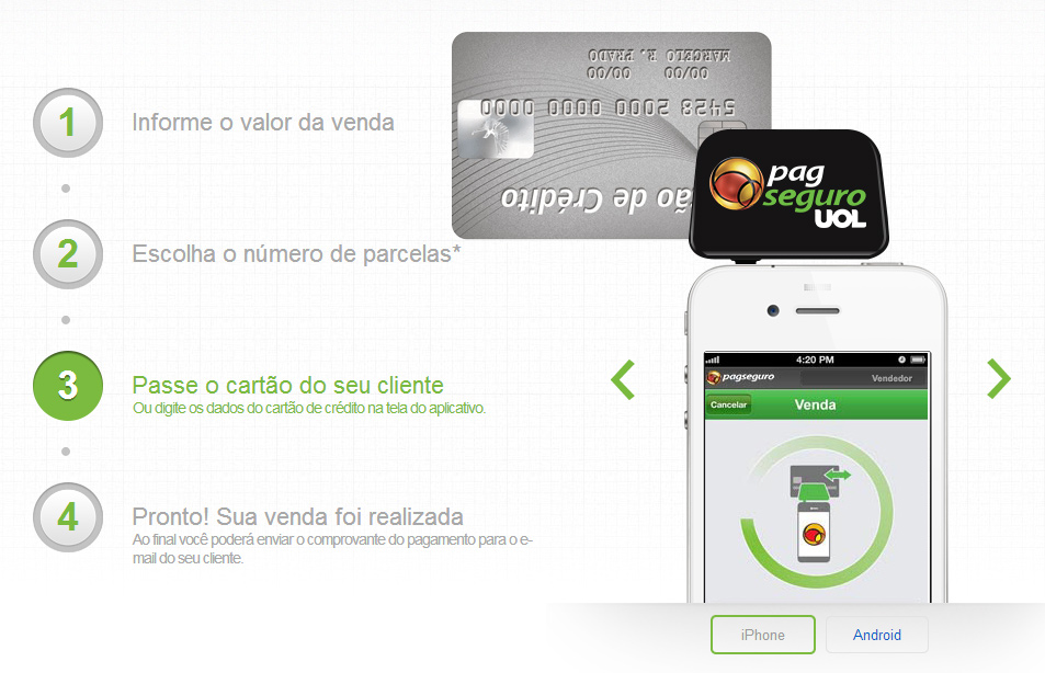 PagSeguro lança ferramenta de pagamento por smartphones e tablets