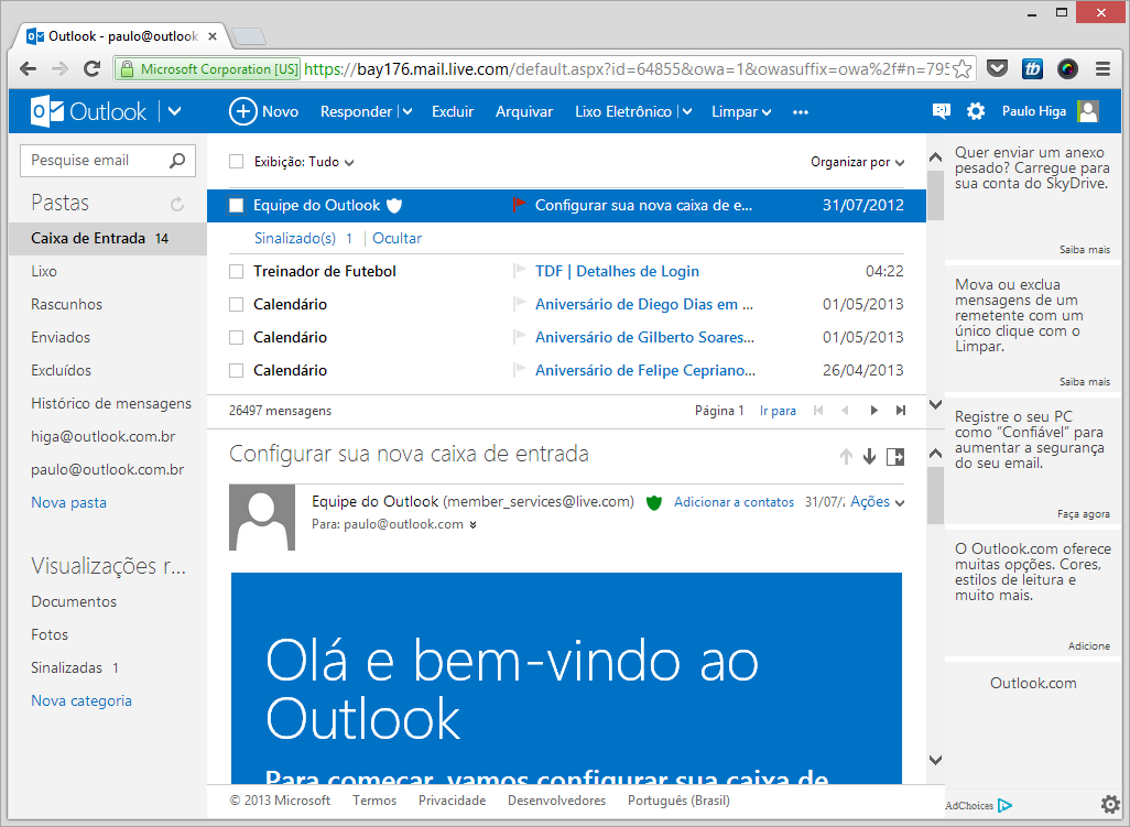 Outlook.com e OneDrive estão mais seguros para ninguém espionar seus dados