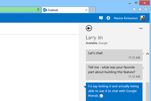 Microsoft integra Outlook.com ao Google Talk