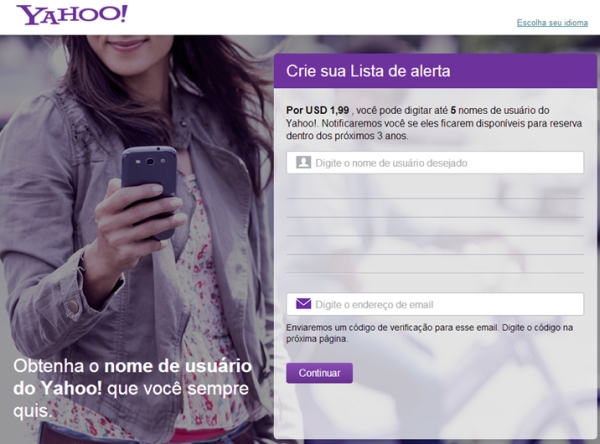 Lista de espera do Yahoo