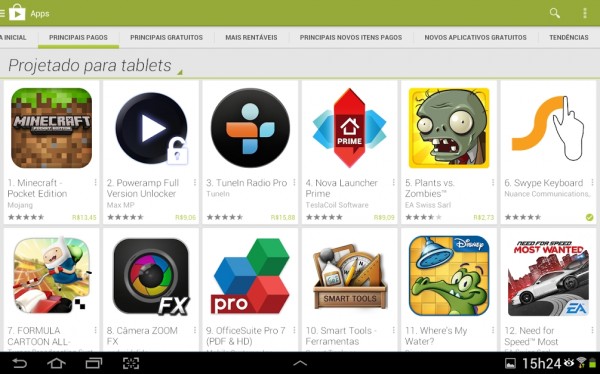 Google Play para tablets
