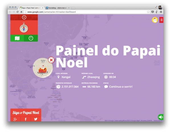 Onde está o Papai Noel? Veja com este rastreador do Google