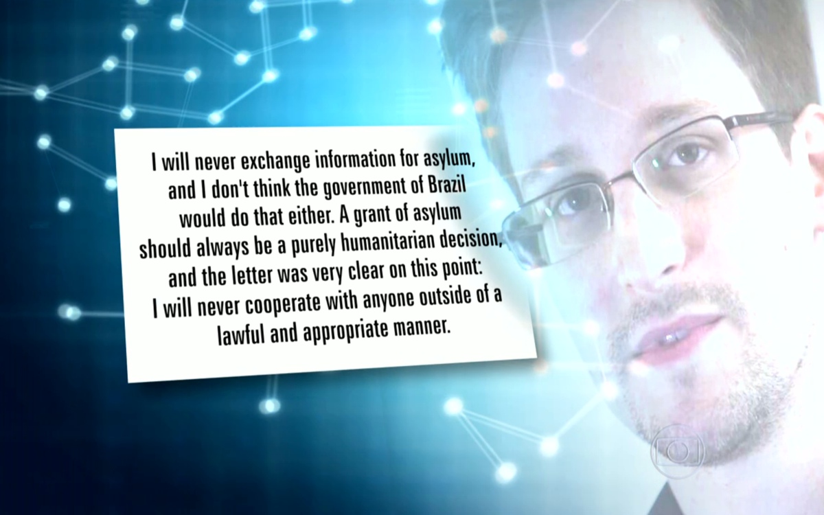 Snowden não quer trocar informações por asilo no Brasil