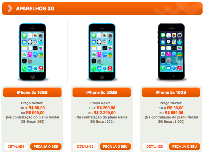 Nextel começa a vender iPhones 5s e 5c no Brasil