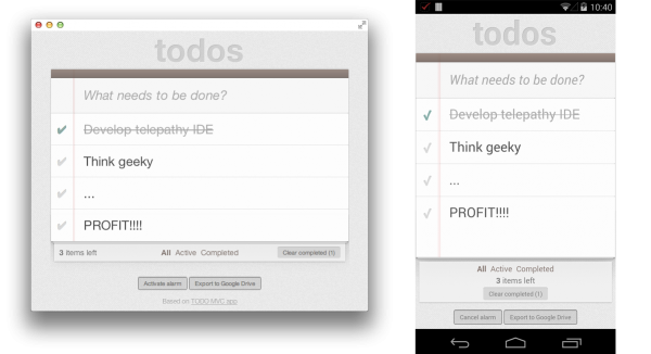 Exemplo de app para Chrome rodando no Android