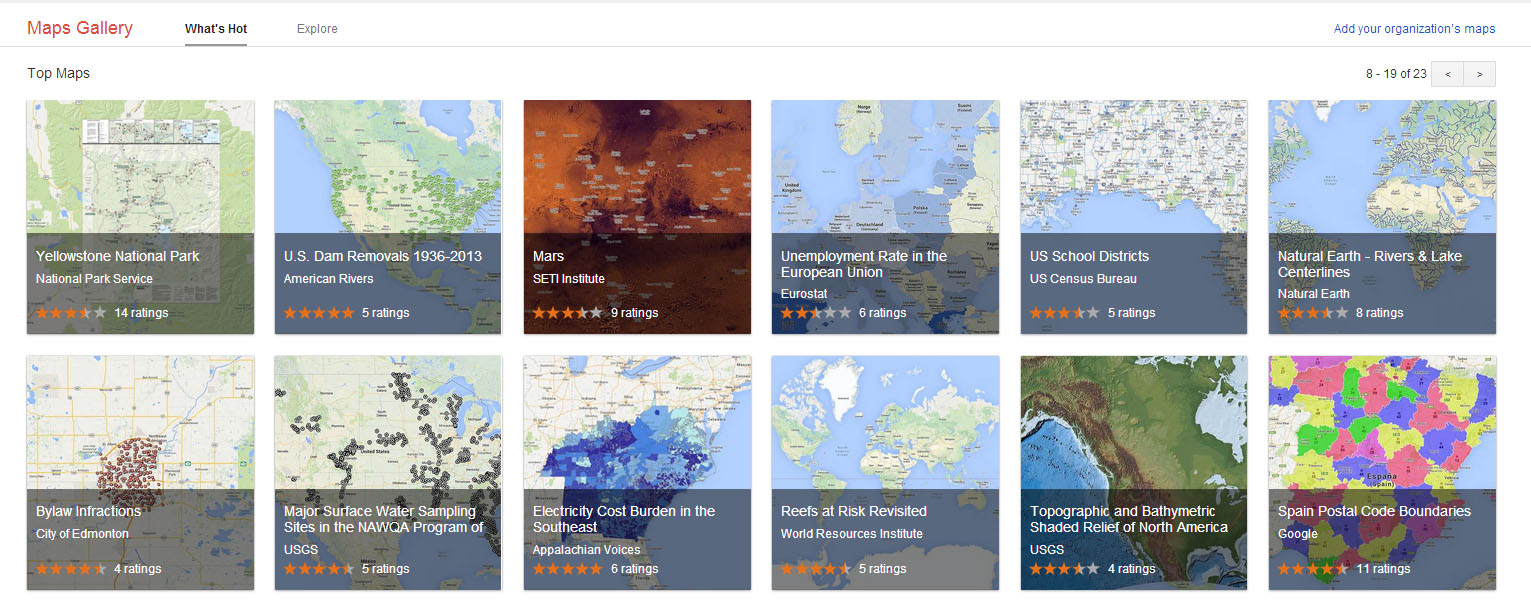 Google Maps Gallery é um atlas digital com informações sobre o mundo